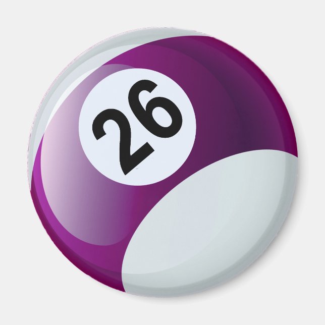 Number 26 Billiards Ball Magnet (Front)