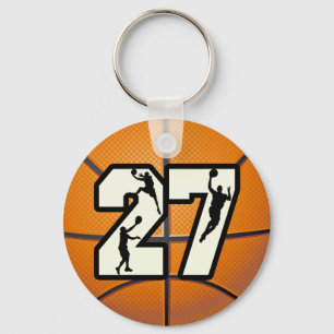 Number 27 Basketball Keychain