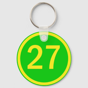 number 27 in a circle keychain