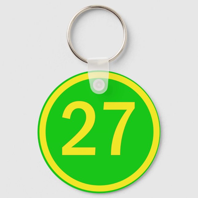 number 27 in a circle keychain (Front)