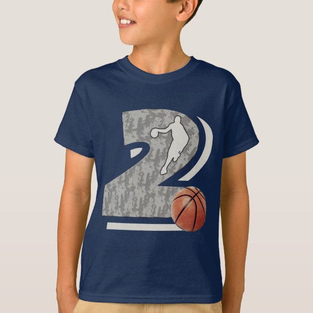 Number 2 Basketball and Player Design T-Shirt (Front)
