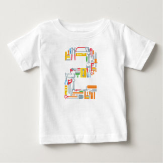 Number 2 Construction Building Tools 2 Year Old Baby T-Shirt