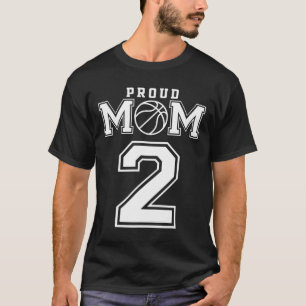 Number 2 Custom Proud Bysketbyll Mom Personalized T-Shirt