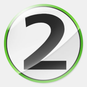 Number 2 green sticker