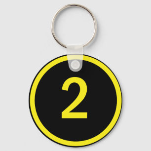 Number 2 in a circle keychain