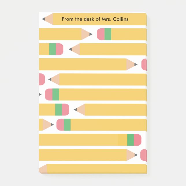 Number 2 Pencils Personalized Teacher Appreciation Post-it Notes (Front)