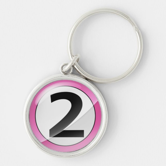 Number 2 pink premium Key Chain (Front)