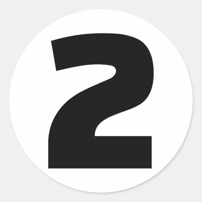 Number 2 two classic round sticker (Front)