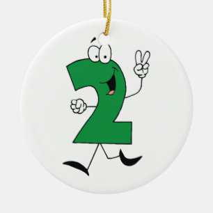 Number 2nd Birthday Tshirts and Gifts Ceramic Ornament