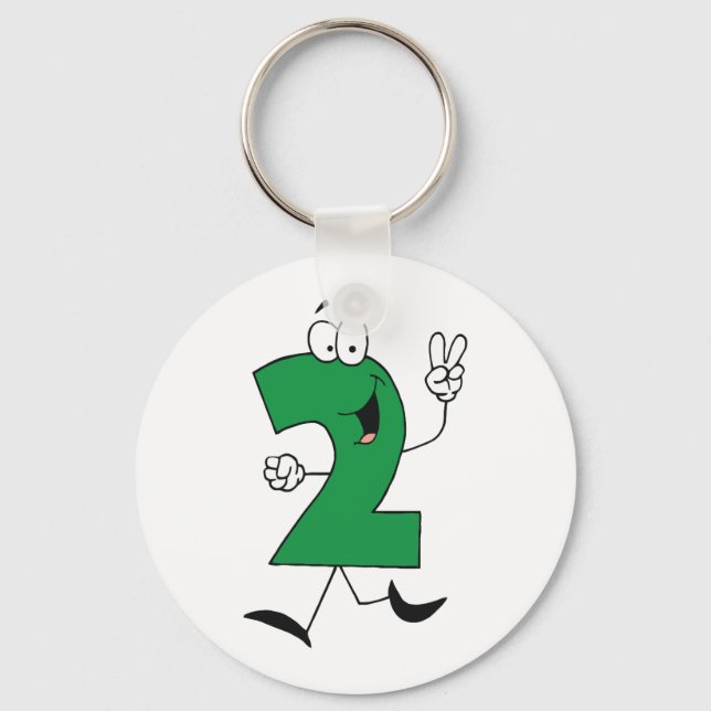 Number 2nd Birthday Tshirts and Gifts Keychain (Front)