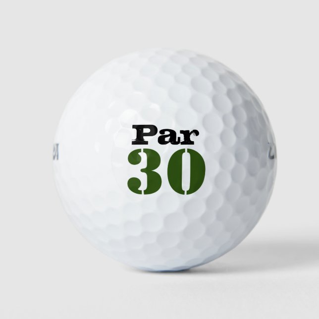 Number 30 par golf course for 30th birthday golfer golf balls (Front)