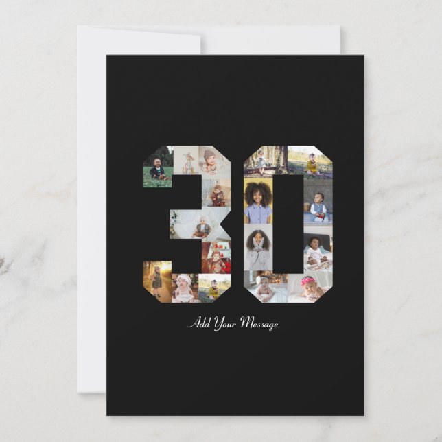 Number 30 Photo Collage Announcement (Front)