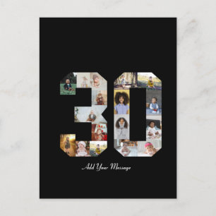 Number 30 Photo Collage Postcard