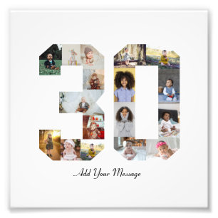 Number 30 Photo Collage Print