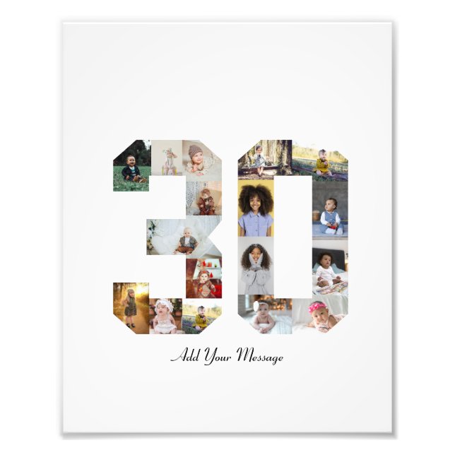 Number 30 Photo Collage Print (Front)