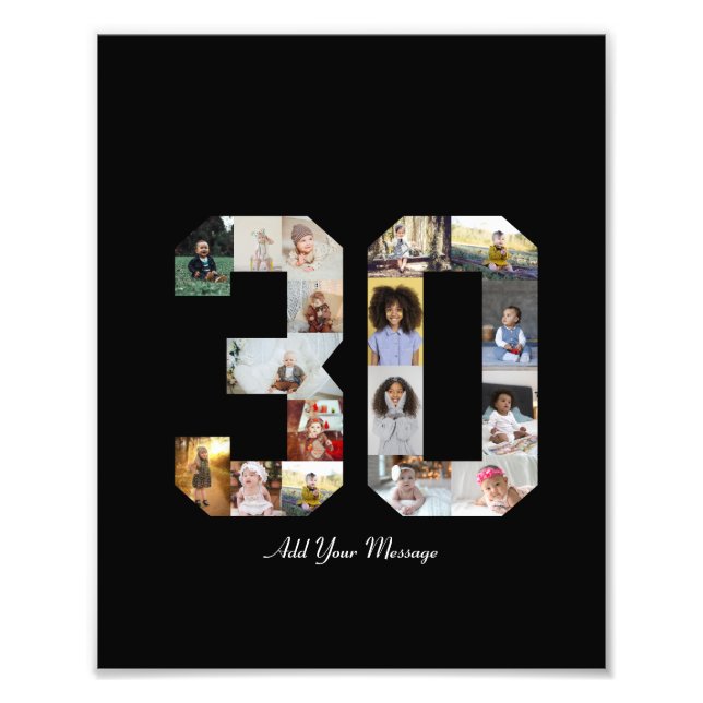 Number 30 Photo Collage Print (Front)