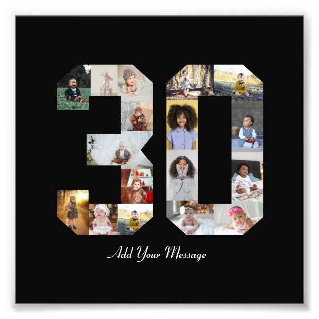 Number 30 Photo Collage Print (Front)