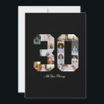 Number 30 Photo Collage Thank You Card<br><div class="desc">This customizable product is where photos are arranged to form the shape of a number. It is often used for milestone celebrations like birthdays, anniversaries, or achievements, allowing users to showcase memorable images within a single, eye-catching display. The designs typically offer spaces for various photo sizes and orientations, ensuring a...</div>