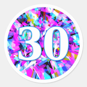 Number 30 - Round Sticker
