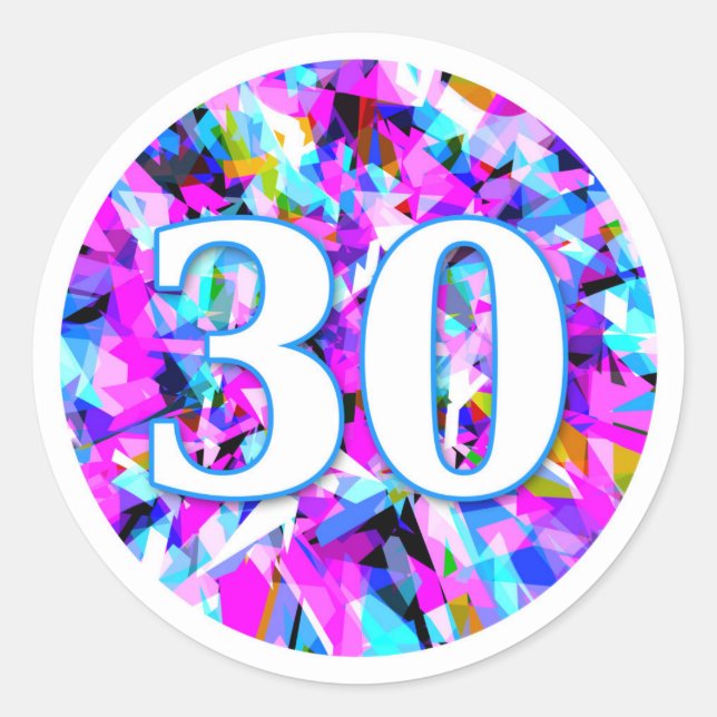 Number 30 - Round Sticker (Front)