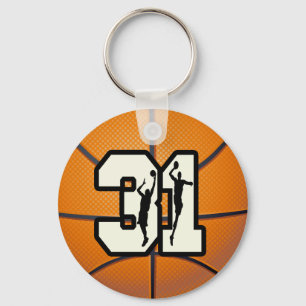 Number 31 Basketball Keychain