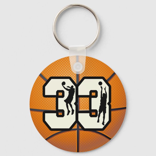Number 33 Basketball Keychain (Front)