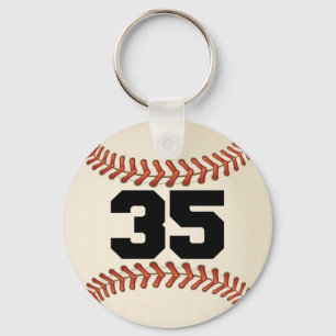 Number 35 Baseball Keychain