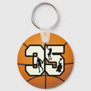 Number 35 Basketball Keychain
