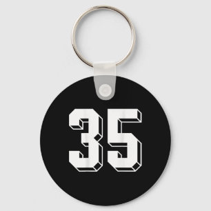 Number 35 Ckside - Retro 80s 90s Team Jersey Numbe Keychain