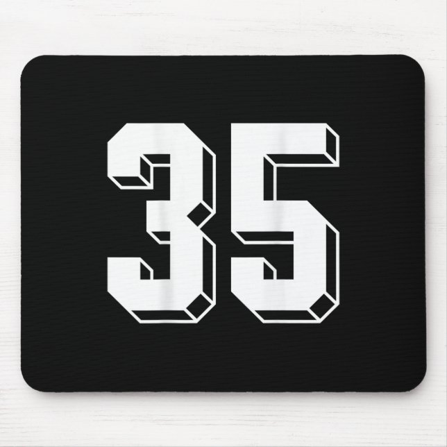 Number 35 Ckside - Retro 80s 90s Team Jersey Numbe Mouse Pad (Front)