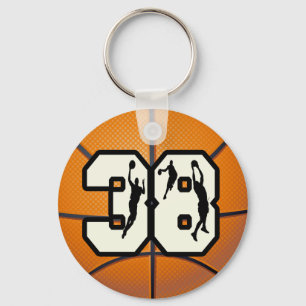 Number 38 Basketball Keychain