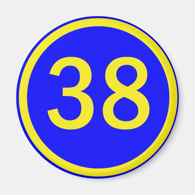 number 38 in a circle magnet (Front)