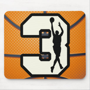 Number 3 Basketball and Player Mouse Pad