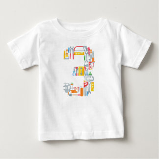 Number 3 Construction Building Tools 3 Year Old  Baby T-Shirt