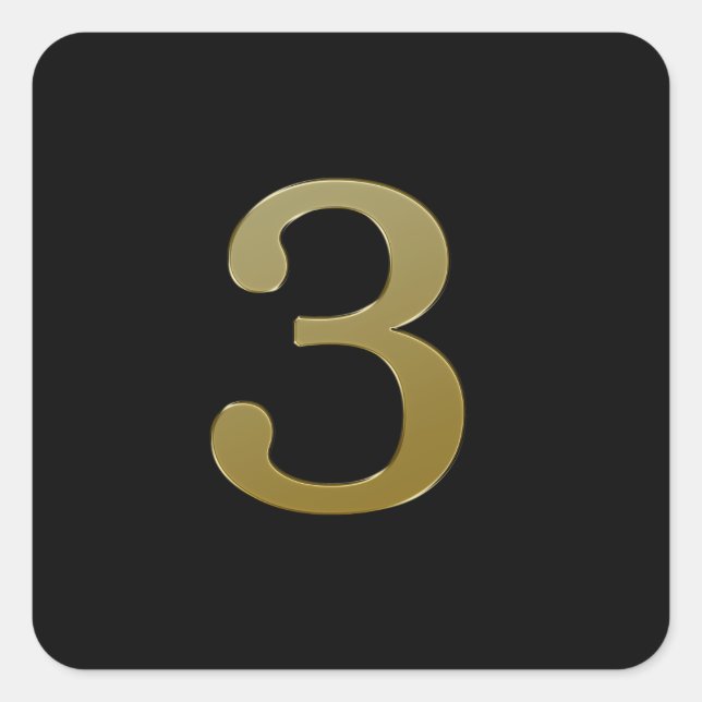 Number 3 gold square sticker (Front)