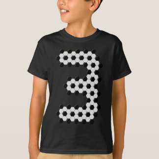Number 3 Soccer Ball Pattern Boys Kids 3 Year Old T-Shirt