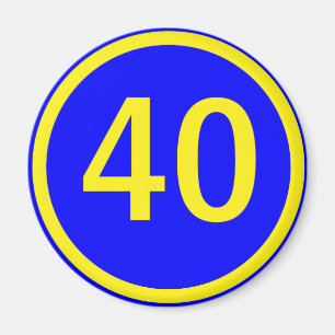 number 40 in a circle magnet