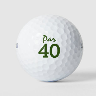 Number 40 par golf course for 40th birthday golfer balls