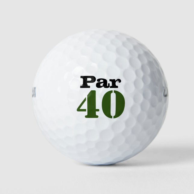 Number 40 par golf course for 40th birthday golfer golf balls (Front)