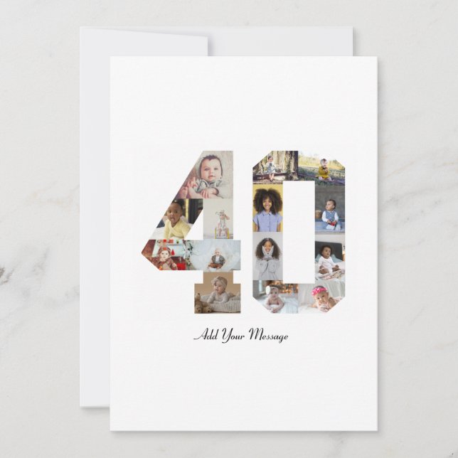 Number 40 Photo Collage Announcement (Front)