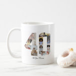 Number 40 Photo Collage Coffee Mug<br><div class="desc">This customizable product is where photos are arranged to form the shape of a number. It is often used for milestone celebrations like birthdays, anniversaries, or achievements, allowing users to showcase memorable images within a single, eye-catching display. The designs typically offer spaces for various photo sizes and orientations, ensuring a...</div>