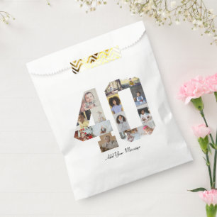 Number 40 Photo Collage Favour Bag