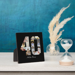 Number 40 Photo Collage Plaque