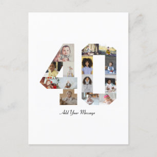 Number 40 Photo Collage Postcard