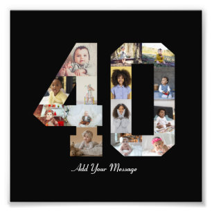 Number 40 Photo Collage Print