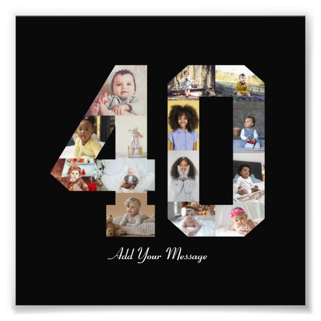 Number 40 Photo Collage Print (Front)