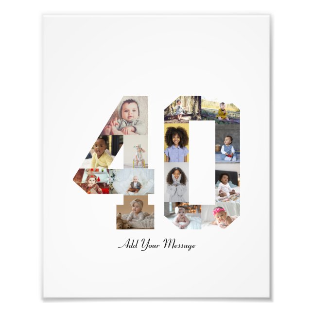 Number 40 Photo Collage Print (Front)
