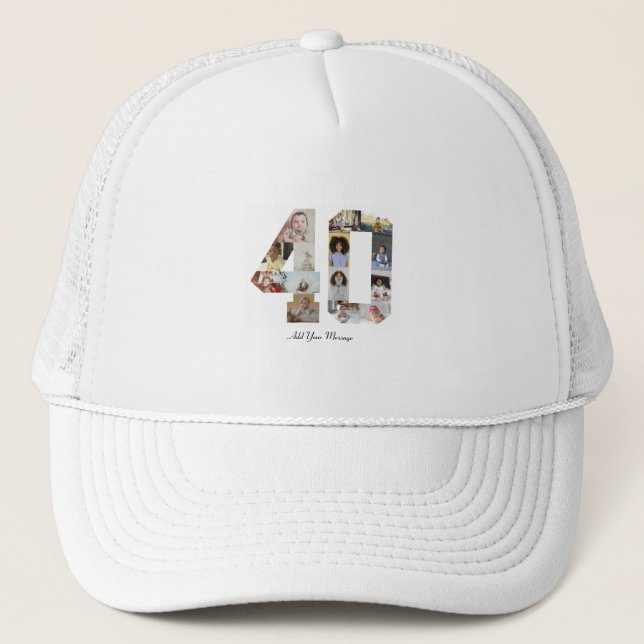 Number 40 Photo Collage Trucker Hat (Front)