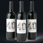 Number 40 Photo Collage Wine Label<br><div class="desc">This customizable product is where photos are arranged to form the shape of a number. It is often used for milestone celebrations like birthdays, anniversaries, or achievements, allowing users to showcase memorable images within a single, eye-catching display. The designs typically offer spaces for various photo sizes and orientations, ensuring a...</div>