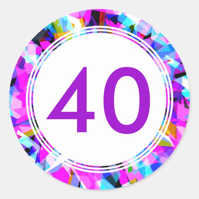Number 40 - Round Sticker (Front)